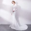 Modern / Fashion White Evening Dresses  2018 Trumpet / Mermaid Floor-Length / Long Tulle V-Neck Backless Beading Crystal Evening Party Formal Dresses