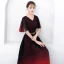 Chic / Belle Dégradé De Couleur Longue Robe De Soirée 2018 Princesse V-Cou Tulle Dos Nu Soirée Robe De Ceremonie