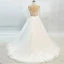 Amazing / Unique Ivory Cathedral Train Wedding 2018 A-Line / Princess Long Sleeve U-Neck Tulle See-through Appliques Backless Pierced Wedding Dresses