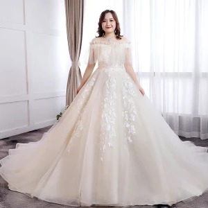 Classic Elegant White Ball Gown Plus Size Wedding Dresses 2019 Appliques Backless Lace Tulle Strapless Chapel Train Wedding