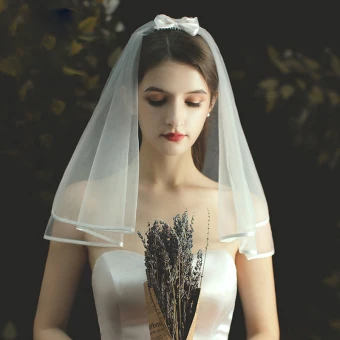 Modest Simple Short Ivory Wedding Veils 2020 1 M Tulle Wedding