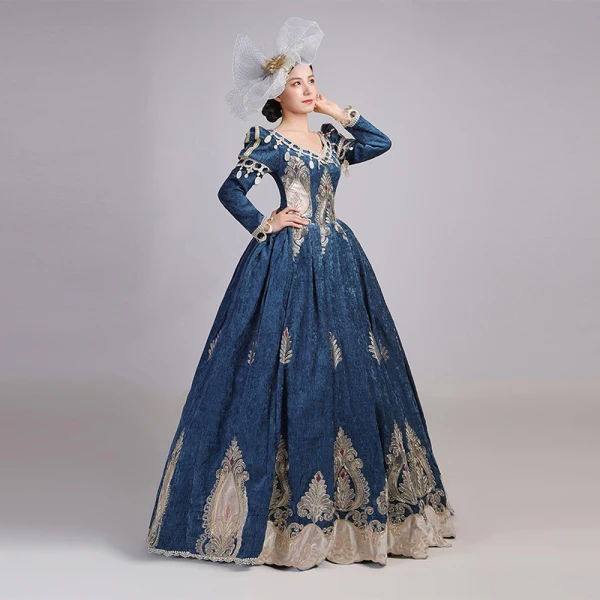 Vintage / Retro Medieval Burgundy Ball Gown Prom Dresses 2021 V-Neck Zipper Up Long Sleeve Floor-Length / Long Embroidered Tassel Cosplay Prom Formal Dresses