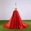 Style Chinois Vert Foncé Robe De Bal 2017 Col Haut Sans Manches Appliques Dos Nu Noeud Ceinture Satin Robe De Ceremonie Chapel Train