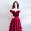 Chic / Beautiful Burgundy Floor-Length / Long Evening Dresses  2018 A-Line / Princess Strapless Charmeuse Backless Beading Rhinestone Evening Party Formal Dresses