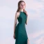 Classic 2017 Clover Green Evening Dresses  Spaghetti Straps Striped Backless Trumpet / Mermaid Party Dresses