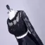 2 Piece Black Prom Dresses 2017 Scoop Neck A-Line / Princess Long Sleeve Appliques Lace Satin Formal Dresses