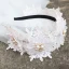 Vintage / Retro White Wedding Lace Tulle Beading Pearl Short Wedding Veils 2019