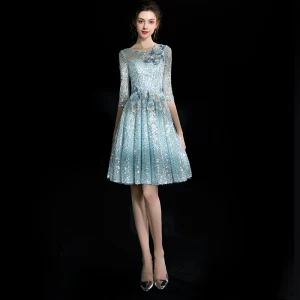 Moderne Mode Multi Couleurs Courte Robe De Graduation 2018 Princesse U Cou Tulle Dos Nu Perlage Percé Paillettes Scintillantes De Retour Robe De Ceremonie