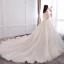Klassisk Eleganta Vita Balklänning Extra Stor Storlek Bröllopsklänningar 2019 Appliqués Halterneck Spets Tyll Axelbandslös Chapel Train Bröllop