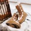 Unique Braun Schneestiefel 2020 Winter Woll Leder X-Riemen Freizeit Garten / Im Freien Stiefel Damen