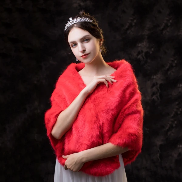 Classique Élégant Rouge châle 2020 Hiver Polyester Carrés épaules Mariage Soirée Promo Châles Accessorize