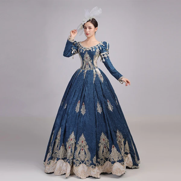 Vintage / Retro Medieval Burgundy Ball Gown Prom Dresses 2021 V-Neck Zipper Up Long Sleeve Floor-Length / Long Embroidered Tassel Cosplay Prom Formal Dresses