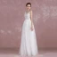 Chic / Belle Ivoire Robe De Mariée 2017 Princesse Encolure Dégagée Sans Manches Percé Dentelle Volants Tulle Ceinture Longue