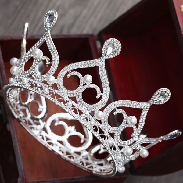 Chic / Beautiful Silver Bridal Jewelry 2017 Metal Beading Crystal Pearl Rhinestone Headpieces Wedding Prom Accessories