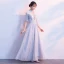 Chic / Belle Argenté Robe De Soirée 2017 Tulle Bretelles croisées Dos Nu Perlage Faux Diamant Col Haut Robe De Ceremonie