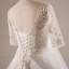 Luxury / Gorgeous Ivory 2018 Ball Gown Wedding V-Neck Lace Tulle 1/2 Sleeves Crossed Straps Appliques Backless Beading Sequins Summer Wedding Dresses