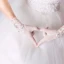 Luxury / Gorgeous White Wedding 2018 Lace-up Tulle Beading Bridal Gloves