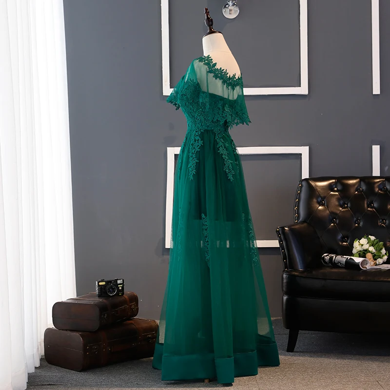 Rimelig Mørk Grønn Brudepikekjoler 2017 Prinsesse Kjæreste Appliques Blonder Lange