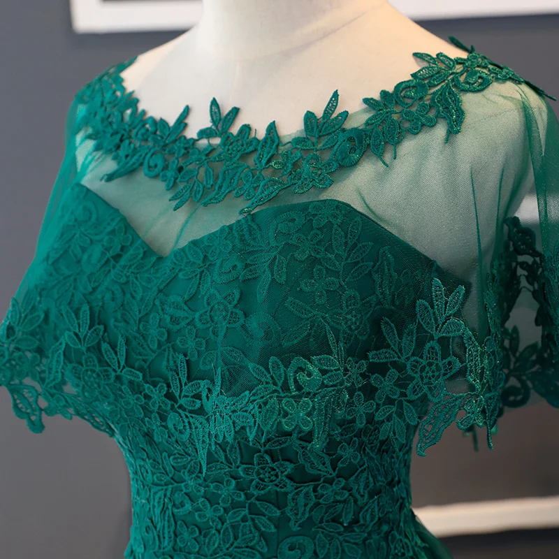 Rimelig Mørk Grønn Brudepikekjoler 2017 Prinsesse Kjæreste Appliques Blonder Lange