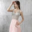 Glittrande Rodnande Rosa Balklänningar 2017 Halterneck Beading Rhinestone Paljetter Slits Fram Långa Chiffong Formella Klänningar