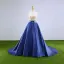 Style Chinois Vert Foncé Robe De Bal 2017 Col Haut Sans Manches Appliques Dos Nu Noeud Ceinture Satin Robe De Ceremonie Chapel Train
