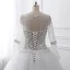 Luxury / Gorgeous White Crystal Wedding Dresses 2017 Scoop Neck Long Sleeve Beading Rhinestone Pearl Sequins Floor-Length / Long Ball Gown