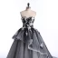 Chic / Beautiful White Black Prom Dresses 2017 Ball Gown Sweetheart Sleeveless Beading Sequins Appliques Lace Backless Ruffle Organza Formal Dresses Court Train