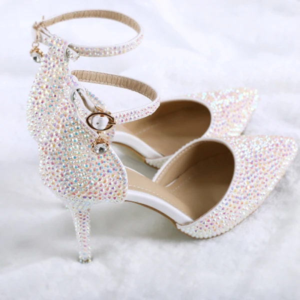 Charmig Fantastisk Multi-Färger 2018 Beading Rhinestone Bröllop Förlovnings Röda mattan Brudskor