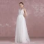 Chic / Belle Ivoire Robe De Mariée 2017 Princesse Encolure Dégagée Sans Manches Percé Dentelle Volants Tulle Ceinture Longue