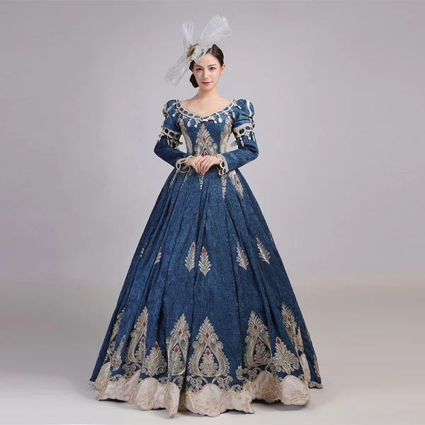 Vintage / Retro Medieval Burgundy Ball Gown Prom Dresses 2021 V-Neck Zipper Up Long Sleeve Floor-Length / Long Embroidered Tassel Cosplay Prom Formal Dresses