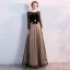 Chic / Beautiful Black Evening Dresses  2017 A-Line / Princess U-Neck Tulle Embroidered Appliques Beading Evening Party Formal Dresses