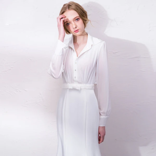 Modern / Fashion White Evening Dresses 2018 Trumpet / Mermaid Floor-Length / Long Tulle V-Neck Backless Beading Crystal Evening Party Formal Dresses