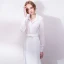 Modern / Fashion White Evening Dresses  2018 Trumpet / Mermaid Floor-Length / Long Tulle V-Neck Backless Beading Crystal Evening Party Formal Dresses
