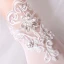 Luxury / Gorgeous White Wedding 2018 Lace-up Tulle Beading Bridal Gloves