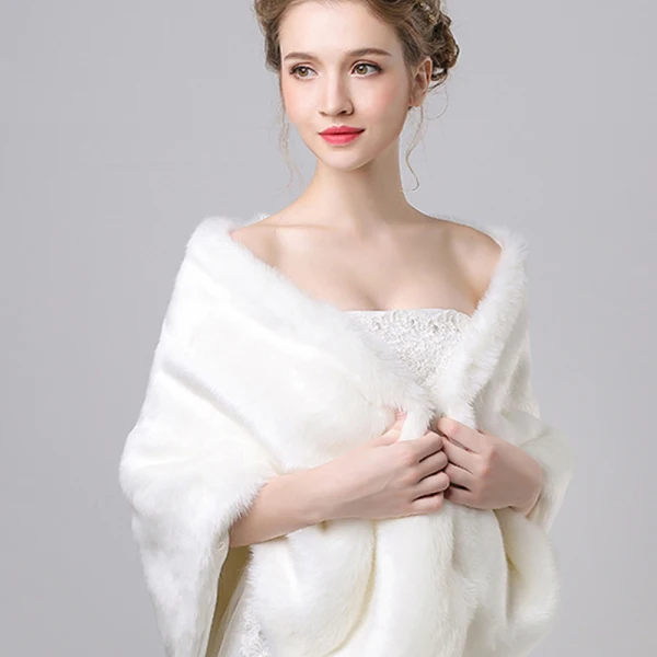 Rouge Fausse Fourrure Châles Mariage Soirée Promo 2017