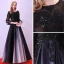 Chic / Beautiful Black Evening Dresses  2018 A-Line / Princess Floor-Length / Long U-Neck Tulle Appliques Beading Sequins Evening Party Formal Dresses