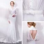 Modern / Fashion White Evening Dresses  2018 Trumpet / Mermaid Floor-Length / Long Tulle V-Neck Backless Beading Crystal Evening Party Formal Dresses