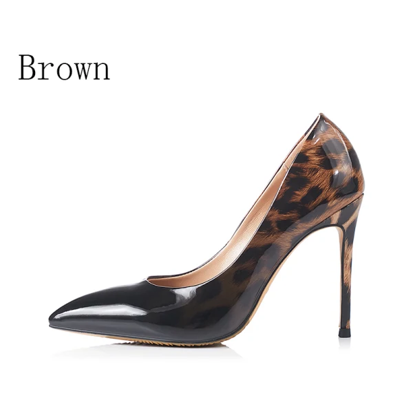 Modern / Fashion White 2018 10 cm High Heels Casual Leatherette Leopard Print Printing Pointed Toe Heels Womens Shoes