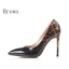 Modern / Fashion White 2018 10 cm High Heels Casual Leatherette Leopard Print Printing Pointed Toe Heels Womens Shoes