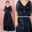 Bling Bling Bleu Marine Robe De Soirée 2018 Tulle Dos Nu Impression Printemps Soirée Robe De Ceremonie