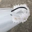 Vintage / Retro White Wedding Lace Tulle Beading Pearl Short Wedding Veils 2019