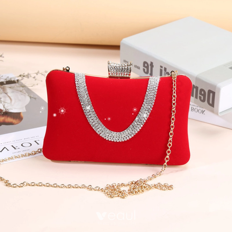 Red Designer Clutch Bag - Minimalistic Ladies evening bag for weddings – B  Anu Designs