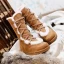 Unique Braun Schneestiefel 2020 Winter Woll Leder X-Riemen Freizeit Garten / Im Freien Stiefel Damen