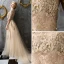 Chic / Belle Doré Robe De Soirée 2017 Dentelle Perlage Appliques Percé Paillettes Soirée Robe De Bal