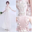 Chic / Beautiful Candy Pink Evening Dresses  2017 A-Line / Princess U-Neck Lace Butterfly Appliques Backless Evening Party Formal Dresses