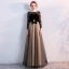Chic / Beautiful Black Evening Dresses  2017 A-Line / Princess U-Neck Tulle Embroidered Appliques Beading Evening Party Formal Dresses