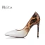 Modern / Fashion White 2018 10 cm High Heels Casual Leatherette Leopard Print Printing Pointed Toe Heels Womens Shoes