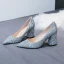 Unique Doré Chaussure De Mariée 2019 À Bout Pointu Polyester Glitter Paillettes Mariage Talons