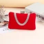 Chic / Beautiful Red Clutch Bags Beading Rhinestone Velour Cocktail Party Evening Party Accessories 2019