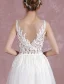 Chic / Belle Ivoire Robe De Mariée 2017 Princesse Encolure Dégagée Sans Manches Percé Dentelle Volants Tulle Ceinture Longue